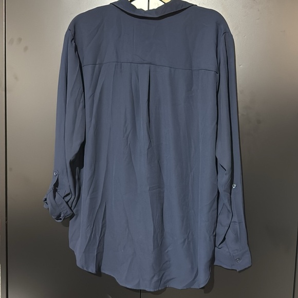 Women’s size XL | Investments | Navy Button Down Shirt with Stud Details - Picture 7 of 8